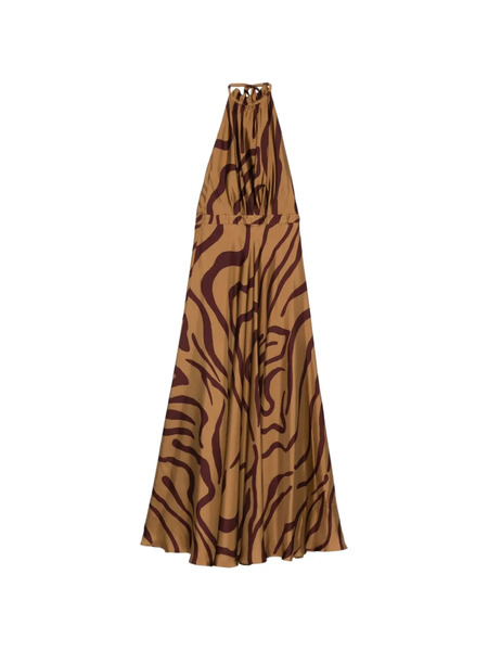 Raquel Diniz Zebra Halterneck Dress - Neutrals 