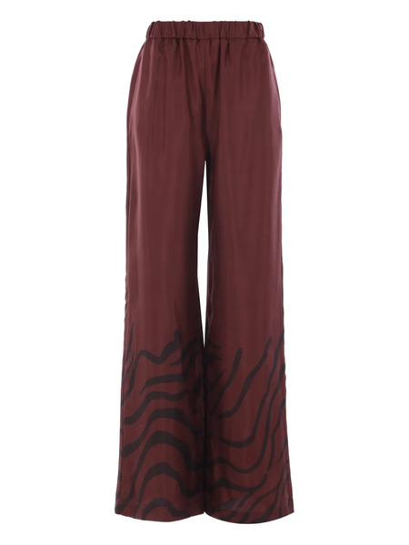  Raquel Diniz Zebra-print Wide-leg Trousers - Red 