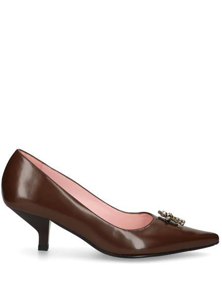  Ras 50mm Pointed-toe Embellished Pumps - Brown 