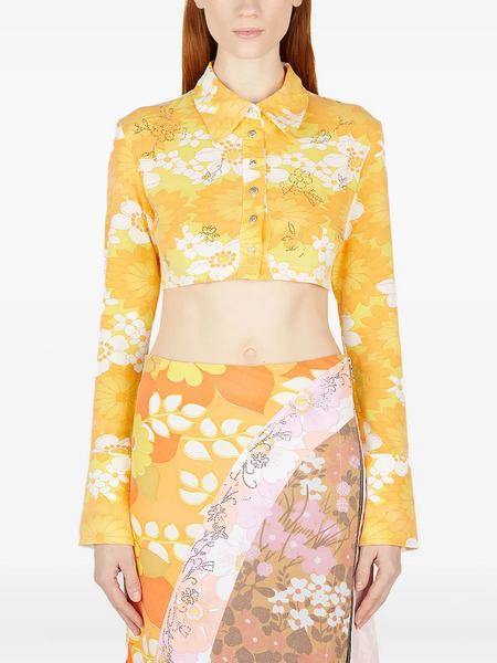  Rave Review Floral-print Shirt - Yellow 