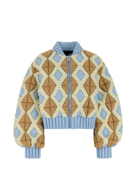  Raxxy Diamond-pattern Jacket - Brown 