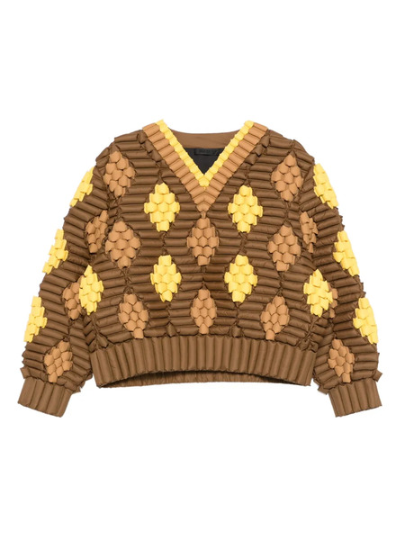  Raxxy Diamond-pattern Sweatshirt - Brown 
