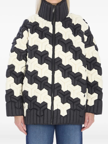  Raxxy High-collar Zip-fastening Puffer Jacket - Black 