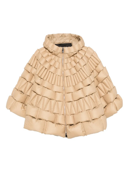  Raxxy Hooded Quilted Cape - Brown 