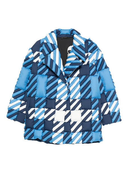  Raxxy Quilted Houndstooth Jacket - Blue 