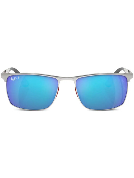  Ray-ban Chromance Logo-plaque Sunglasses - Silver 
