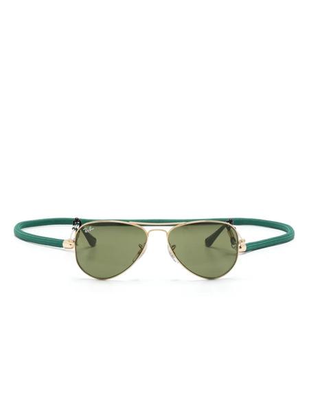  Ray-ban Junior Aviator-frame Sunglasses - Gold 