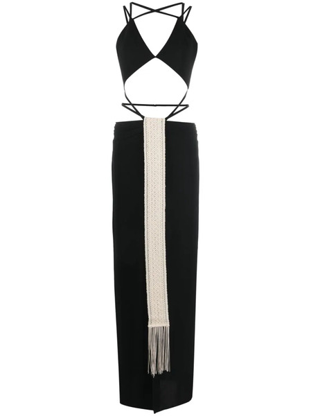  Rayane Bacha Stone Cut-out Maxi Dress - Black 
