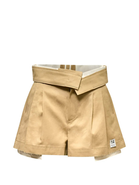  Re Code Turn-over Mini Shorts - Neutrals 