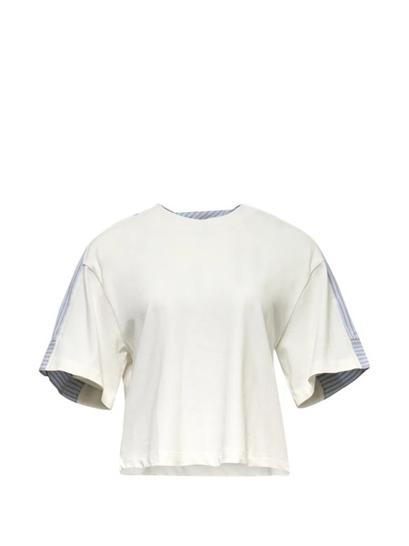  Re Code Twisted Striped-back T-shirt - Neutrals 