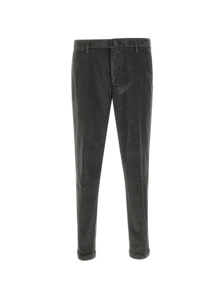  Re-hash Corduroy Turn-up Hem Trousers - Grey 