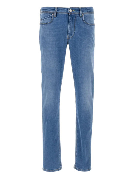  Re-hash Five-pocket Logo-patch Jeans - Blue 