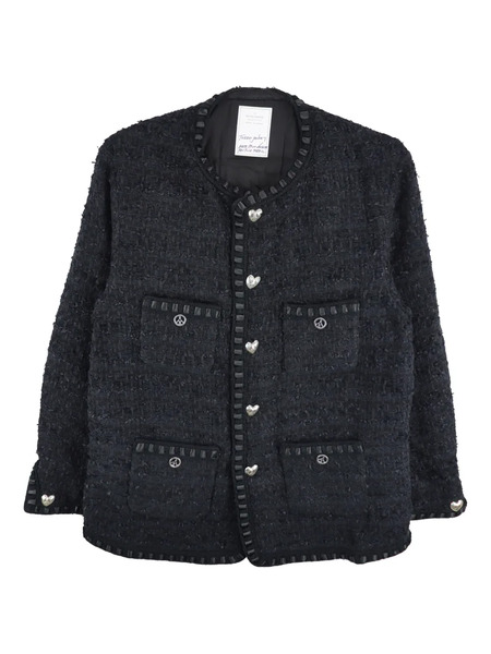  Readymade Heart-button Tweed Jacket - Black 