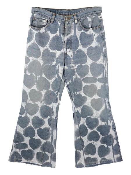  Readymade Heart-printed Jeans - Blue 