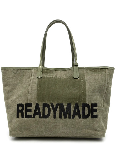  Readymade Logo-print Military Canvas Tote Bag - Green 