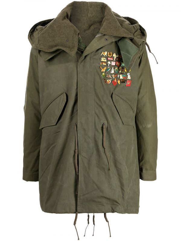  Readymade Pin-embellished Fishtail Parka - Green 