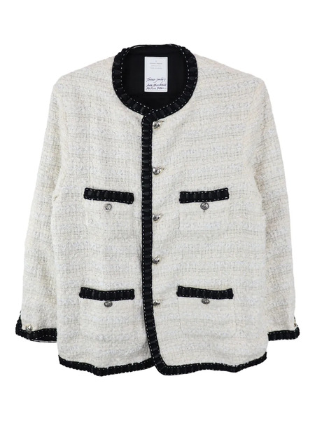  Readymade Tweed Trimmed Jacket - White 