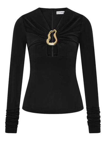  Rebecca Vallance Mischa Cutout Clasp Top - Black 