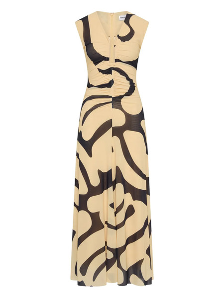  Rebecca Vallance Ruched Dune Midi Dress - Neutrals 
