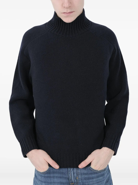  Re_branded Roll-neck Ribbed Sweater - Blue 