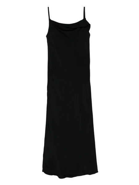  Recto Drapery Neckline Slip Dress - Black 