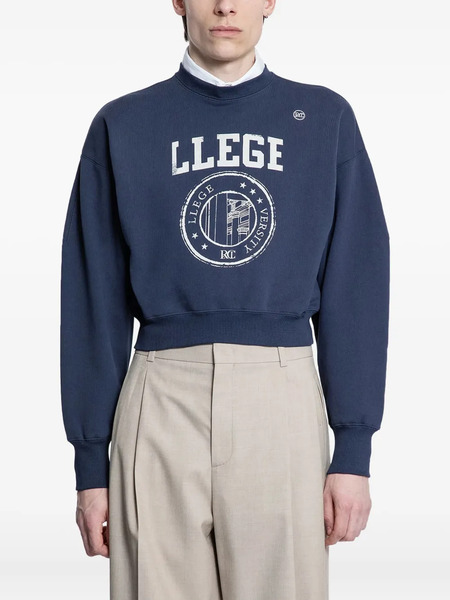  Recto Llege-logo Cropped Sweatshirt - Blue 