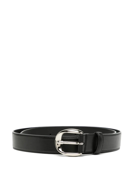  Recto Signature Round Buckle Belt - Black 