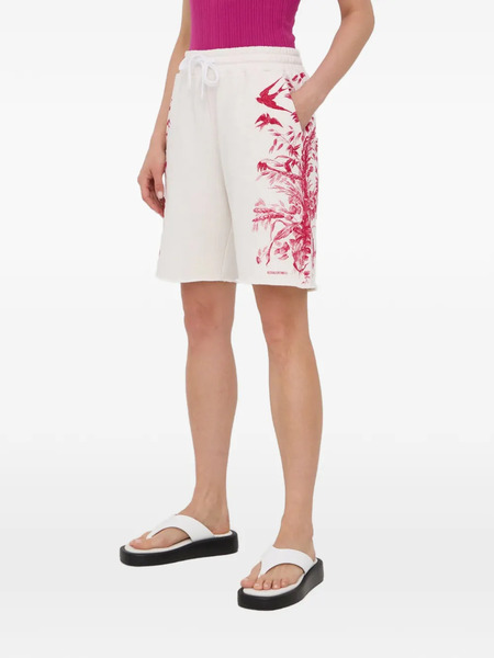  Red Valentino Floral-print Drawstring Shorts - White 