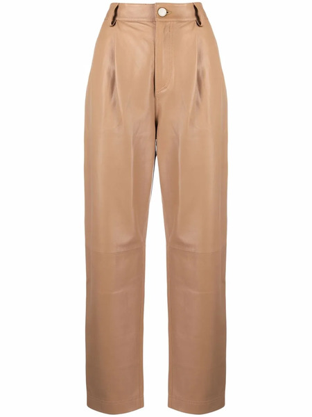  Red Valentino High-waist Leather Trousers - Neutrals 