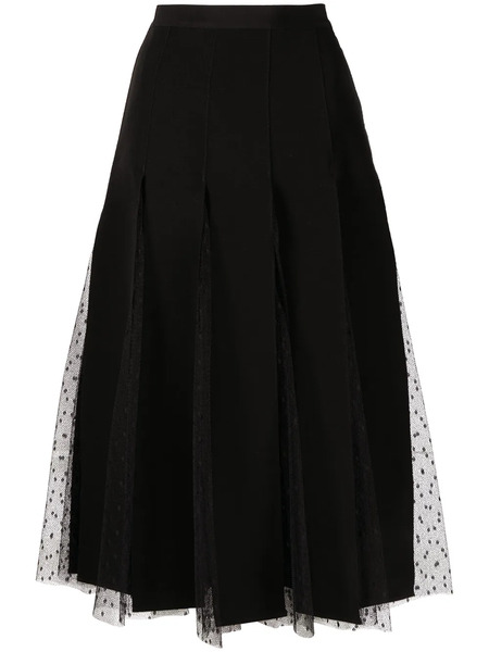 Red Valentino Point D'esprit Mid-length Skirt - Black 
