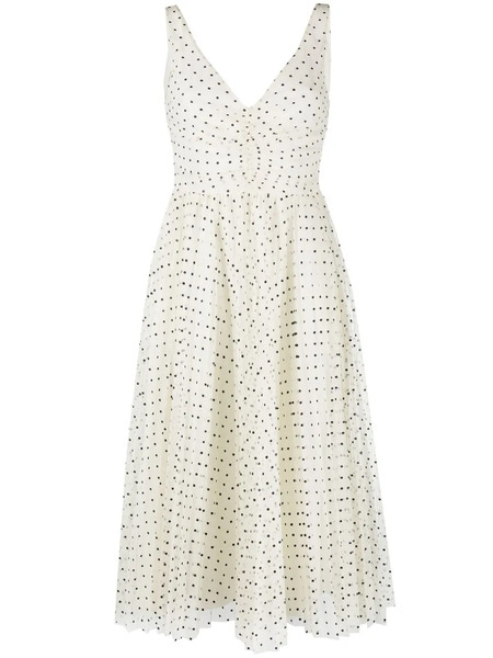  Red Valentino Polka Dot Flared Dress - Neutrals 