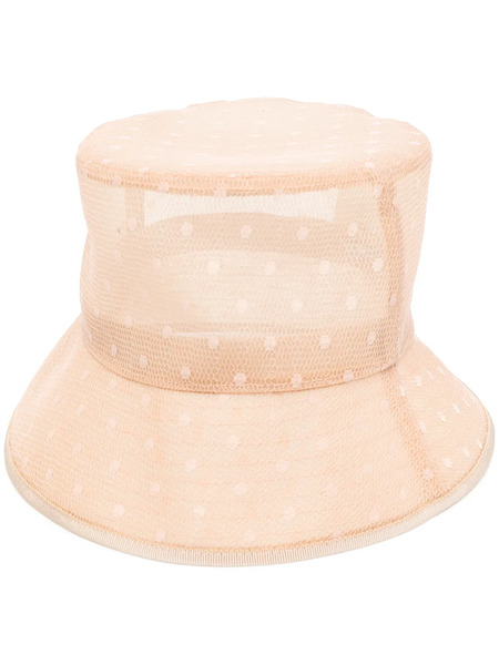 Red Valentino Polka-dot Mesh Hat - Neutrals 