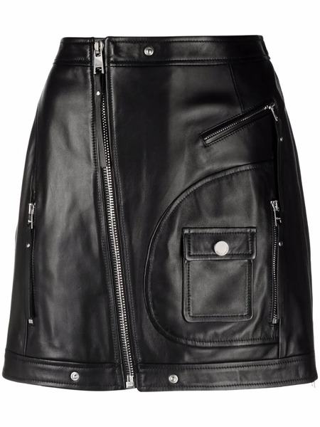 Red Valentino Zip-up Biker Skirt - Black 