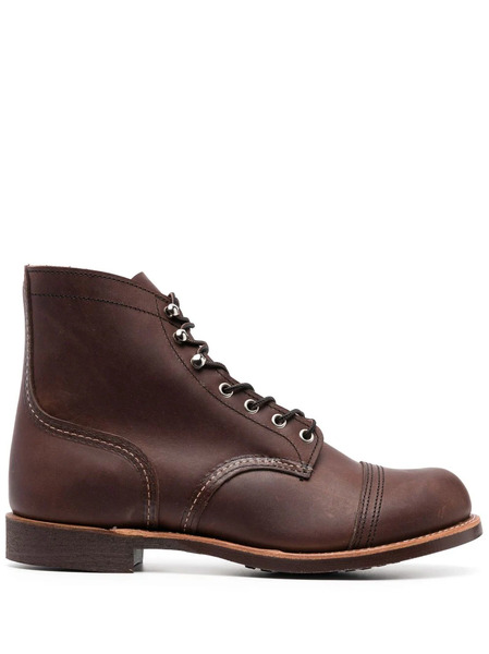  Red Wing Shoes Iron Ranger Leather Ankle Boots - Brown 