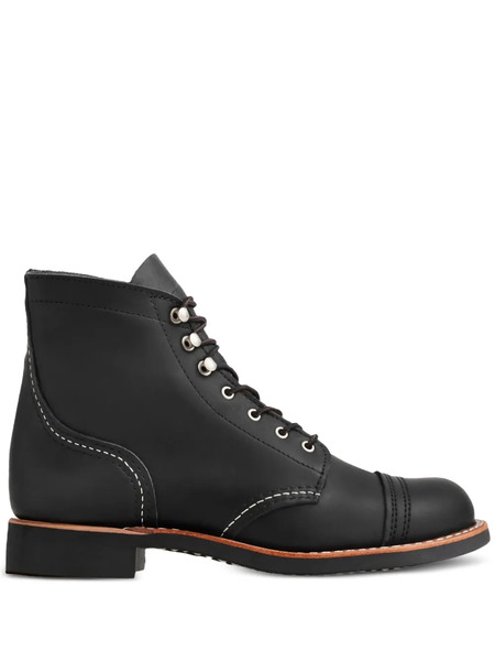  Red Wing Shoes Iron Ranger Leather Lace-up Boots - Black 