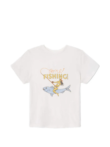  Re/done Boyfriend Fishing T-shirt - White 