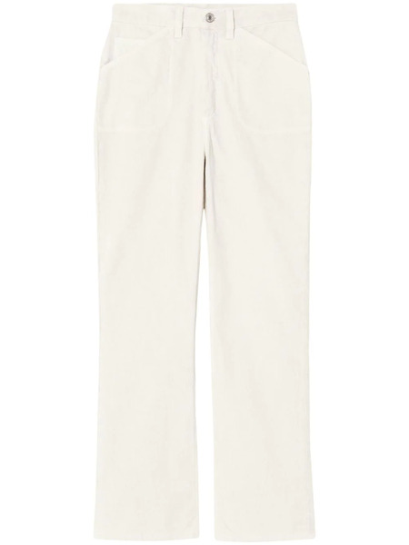  Re/done Flared Cropped Corduroy Trousers - White 