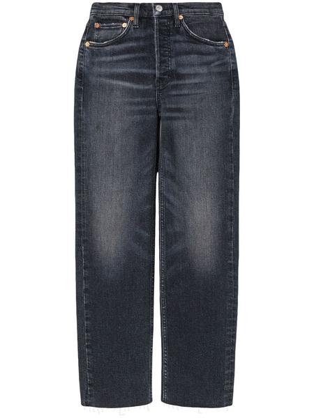  Re/done High-rise Cropped Jeans - Black 