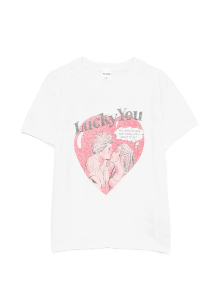  Re/done Lucky You T-shirt - White 