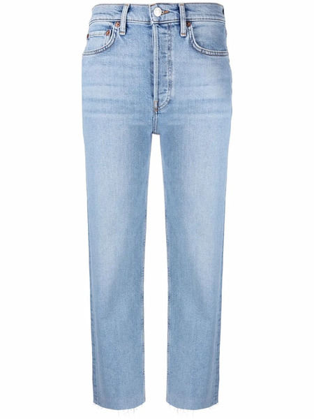  Re/done Mid-rise Straight Leg Jeans - Blue 