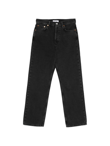  Re/done Pocketed Straight-leg Jeans - Black 