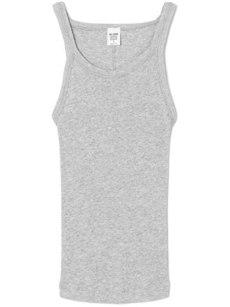  Re/done Ribbed Knit Tank Top - Grey 