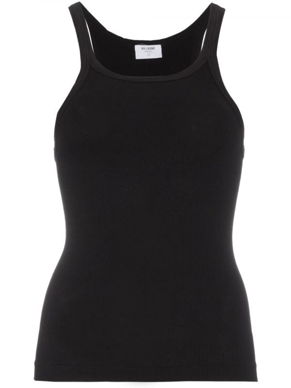  Re/done Ribbed Tank Top - Black 