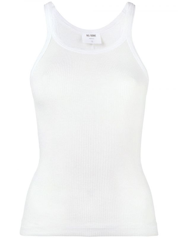  Re/done Ribbed Tank Top - White 