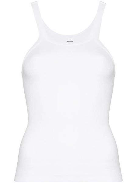  Re/done Ribbed Tank Top - White 
