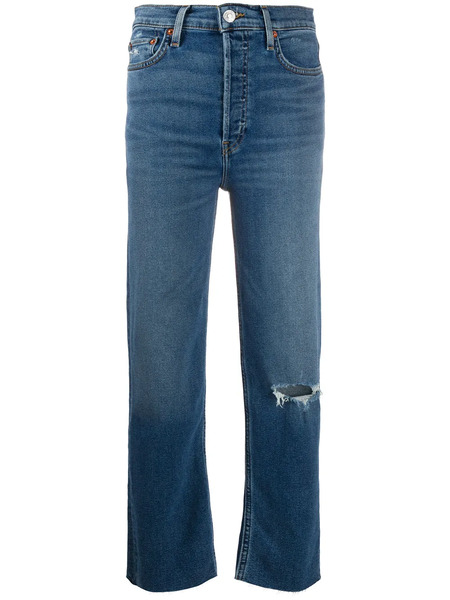  Re/done Ripped Stonewashed Jeans - Blue 