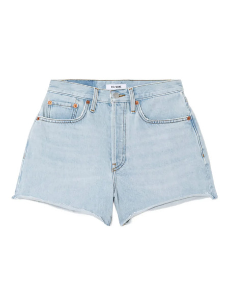  Re/done 70s High-rise Frayed Shorts - Blue 