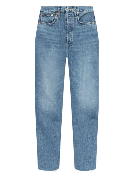 Re/done 70s Stove Pipe Raw-cut Jeans - Blue 