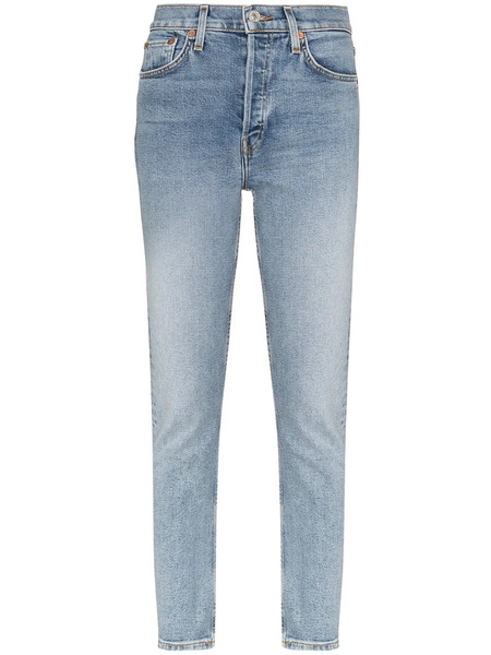  Re/done Slim-fit Cropped Jeans - Blue 