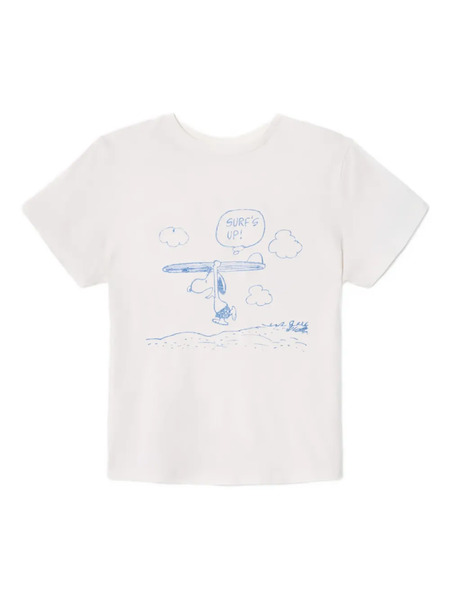  Re/done Snoopy Surfs Up T-shirt - White 